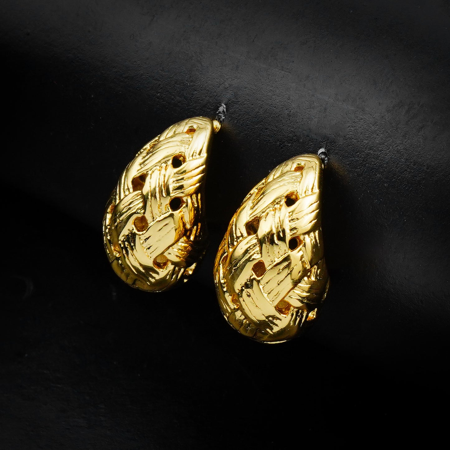 Golden Woven Drop Earrings