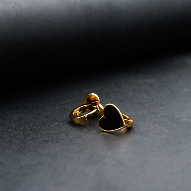 Black Heart Earrings