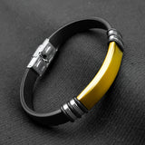 10mm Gold Silicone Strap bracelet -316L