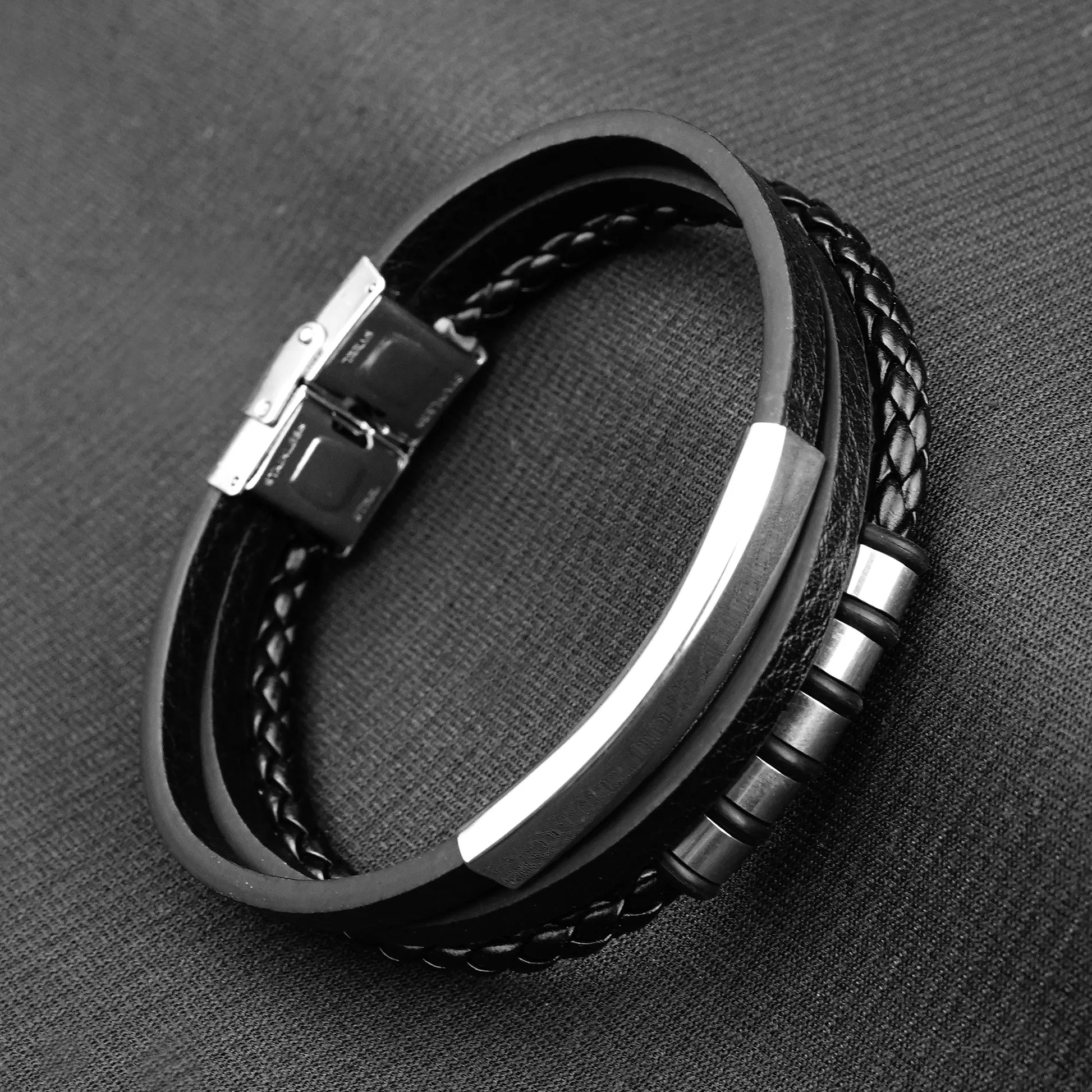 15mm Triple layer Leather Straps Bracelet