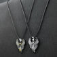 Pair of Silver & Golden Star Wings pendant with Black rope -316L