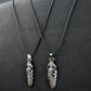 Pair of Golden Feather & Skull pendant with Black rope -316L