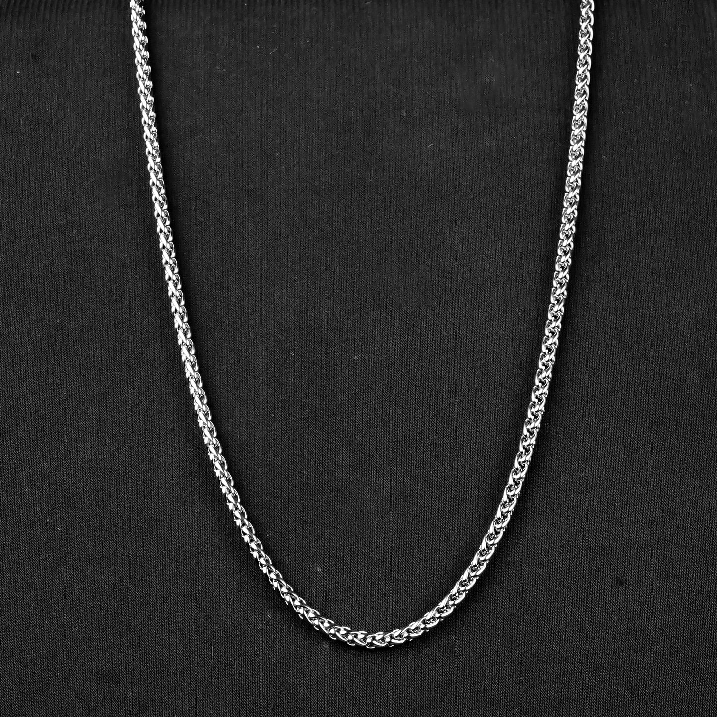 4mm Silver Flex Wheat chain -316L