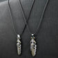 Pair of Golden Feather & Skull pendant with Black rope -316L