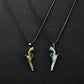 Pair of Golden Revolver Pendant with Black & Silver Bead Chain
