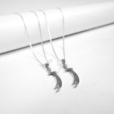 Pair of Silver Zulfiqar Sword Necklaces with Square Box Chain