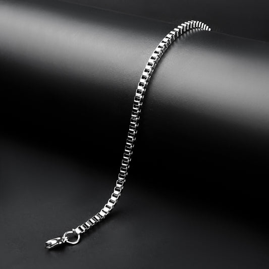 4mm Silver Flex Square box chain Bracelet -316L