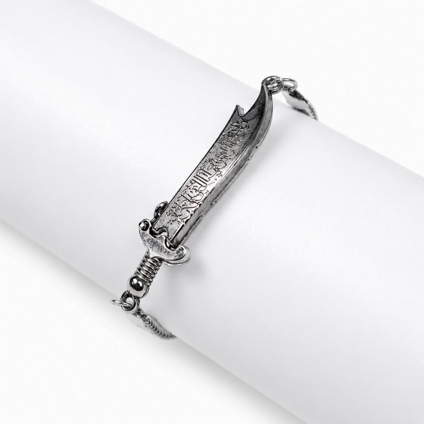 Silver Zulfiqar Sword Link Bracelet