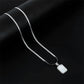Double Side Moon Pendant with silver Herringbone Chain -316L