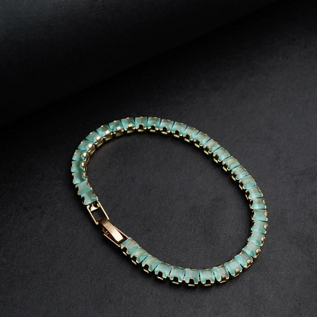 Sky Green Crystal Diamond Bracelet -316L